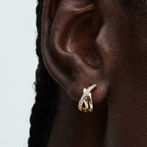 Orecchini Cerchi Linee Intrecciate