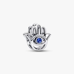 Charm Openwork Mano di Fatima Pietra Blu