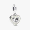 Charm Pendente Doppio Cuore con Perle d’Acqua Dolce Coltivate