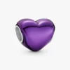 Charm Cuore Metallico Viola