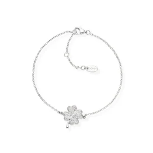 Bracciale Quadrifoglio Zirconato Rodio