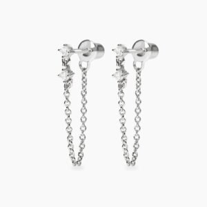 Orecchini con catena e diamanti lab-grown