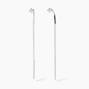 Orecchini pendenti con punto luce in diamanti lab-grown