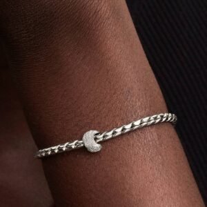 Mini Charm Luna effetto diamantato