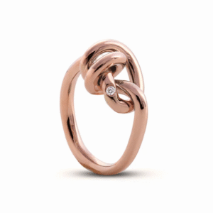 Anello Nodi d'Amore in Oro Rosa 9kt e Diamante