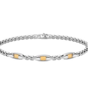 Bracciale Zancan Alpha in argento e oro giallo da uomo ESB391G