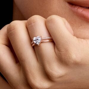 Anello Doppia Fascia con Cuore