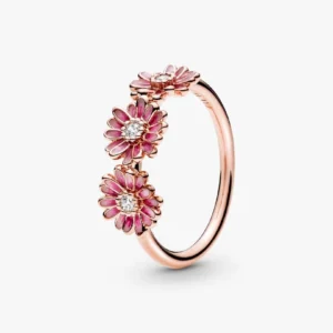 Anello Tris di Margherite Rosa