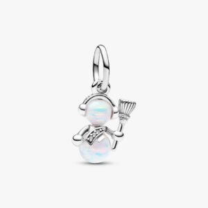 Charm Pendente Pupazzo di Neve Opale