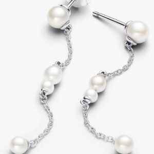 Orecchini Pendenti Catena con Perle d’Acqua Dolce Coltivate