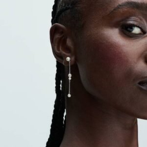 Orecchini Pendenti Catena con Perle d’Acqua Dolce Coltivate