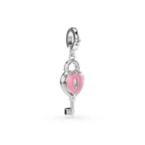 Pendente charms Idyllia Cuore con chiave Bianco