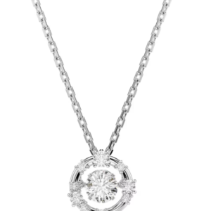 Pendente Constella Taglio Round, Dancing stone, Bianco, Placcato rodio