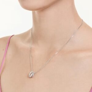 Pendente Hyperbola Taglio Round, Bianco, Placcato rodio