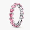 Anello Fascia di cuori rosa