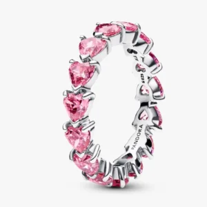 Anello Fascia di cuori rosa