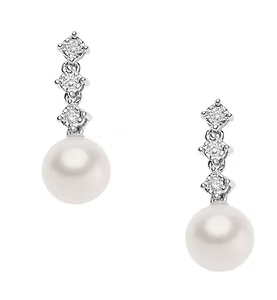 Orecchini Perle in Oro e Diamanti Trilogy