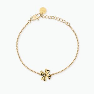Bracciale dorato con quadrifoglio