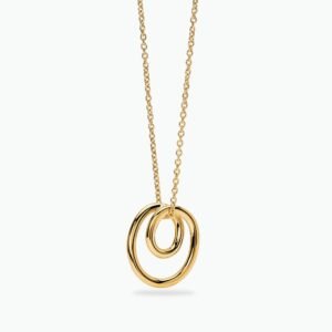 Collana girocollo donna con spirale in acciaio dorato