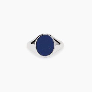 Anello ovale in argento e lapis