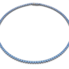 Collana Tennis Matrix Taglio Round, Blu, Placcato rutenio