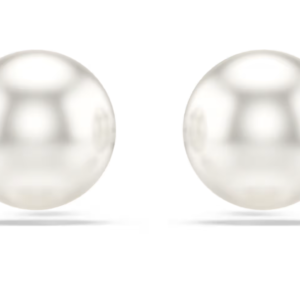 Orecchini a lobo Matrix Crystal Pearl, Bianchi, Placcato rodio