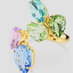 Anello cocktail Gema Taglio misto, Multicolore, Placcato color oro