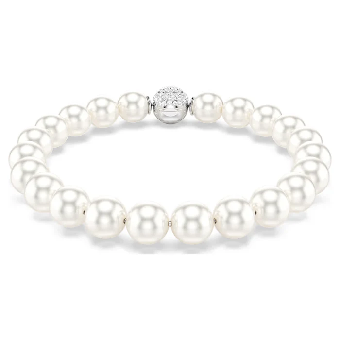 Braccialetto Matrix Crystal Pearl, Bianco, Placcato rodio