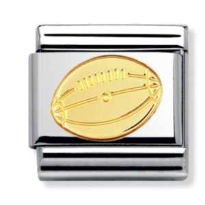 Link Composable acciaio e oro. Pallone da rugby