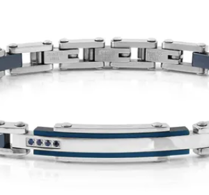 Bracciale Strong Diamond con 4 zaffiri blu