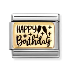 Link Composable Classic Happy Birthday Oro Giallo