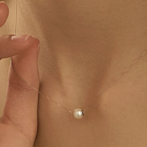 Collana Gabrielle Oro Bianco Perla D'Acqua Dolce