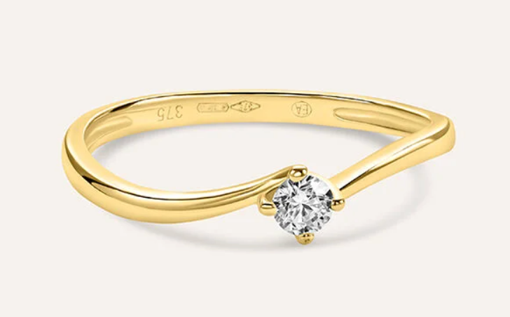 Anello Solitario Claire Oro Giallo Cubic Zirconia