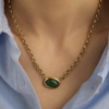 Collana Radiance Acciaio Dorato Avventurina
