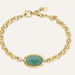 Bracciale Catena Radiance Acciaio Dorato Avventurina