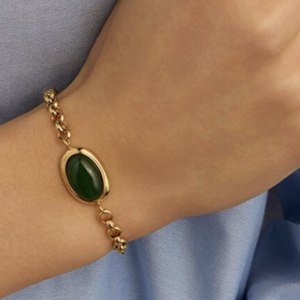 Bracciale Catena Radiance Acciaio Dorato Avventurina