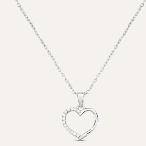 Collana Cuore Silver Moments Argento Rodiato 925/1000 Maglia Forzatina Cubic Zir