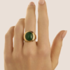 Anello Fascia Radiance Acciaio Dorato Avventurina