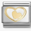 Link Composable Classic Cuore Bianco con cuore oro