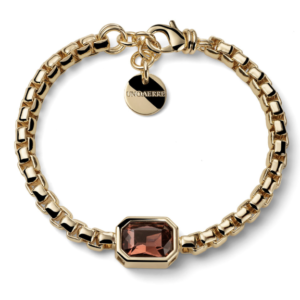 Bracciale Joya catena e cristallo marrone