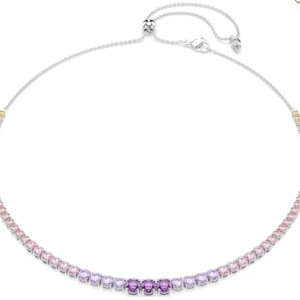 Collana Matrix Sfumatura di tagli Round, Multicolore, Placcato rodio