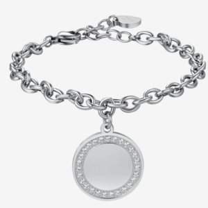 BRACCIALE DONNA IN ACCIAIO CON CRISTALLI BIANCHI