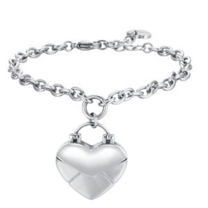 Luca Barra bracciale donna in acciaio con cuore lettera