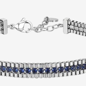 BRACCIALE UOMO IN ACCIAIO E ZIRCONI BLU
