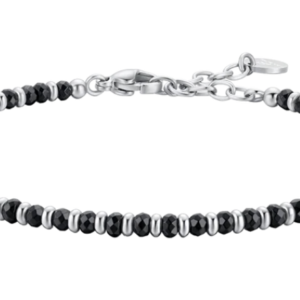 Bracciale Acciaio e Agata Nera