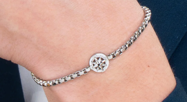 BRACCIALE UOMO IN ACCIAIO CON ROSA DEI VENTI