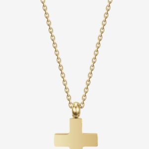 COLLANA UOMO IN ACCIAIO IP GOLD CON CROCE IP GOLD
