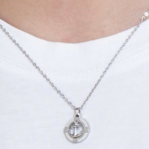 COLLANA UOMO IN ACCIAIO CON ANCORA