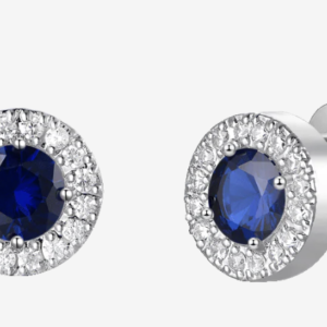 ORECCHINI DONNA IN ACCIAIO CON ELEMENTI CON ZIRCONI BLU E BIANCHI