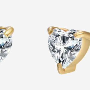 ORECCHINI DONNA IN ACCIAIO E IP GOLD CON CUORE CRISTALLO BIANCO